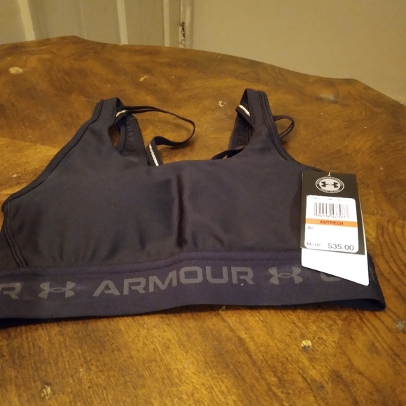 Under Armour Women's Compression Cross Back Mid-Impact Sports Bra - Picture 3 of 4